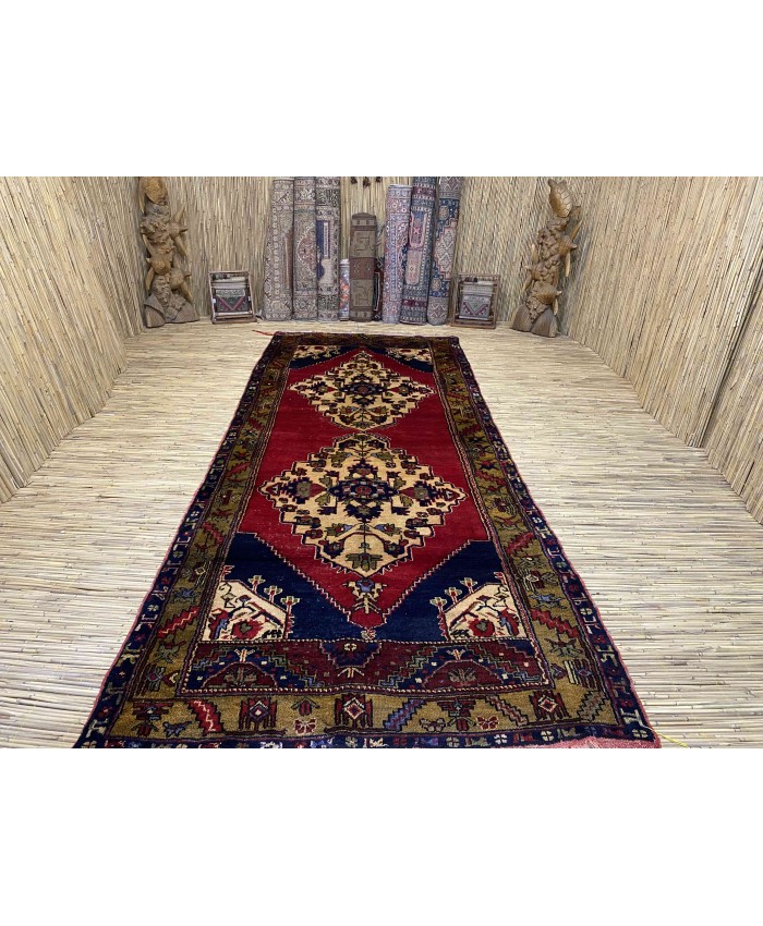 Handmade Turkish Central Anatolian Nomadic Big Runner Original Wool on Wool Carpet – FREE SHIPPING..!